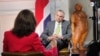 El canciller de Costa Rica, Arnoldo André Tinoco, en entrevista con la Voz de América. (VOA/Twitter).