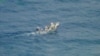 Embarcación improvisada con 9 cubanos a bordo interceptada por la Guardia Costera cerca de Dry Tortugas, Florida, el 1 de agosto de 2023. (Foto: Guardia Costera de EEUU)