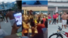 Combinación de capturas de videos de la protesta en Caimanera, filmada por varios pobladores del poblado guantanamero el 6 de mayo de 2023.