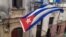 La bandera cubana flota en la calle Damas 955, en La Habana Vieja, sede del Movimiento San Isidro. (Facebook/Anamely Ramos)