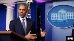Barack Obama, durante una conferencia de prensa en la Casa Blanca, Washington.