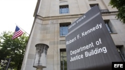 Imagen de la fachada del Departamento de Justicia estadounidense en Washington, Estados Unidos. (AP/Archivo)
