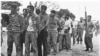 Patriotas cubanos, apresados tras la fracasada invasión por Bahía de Cochinos en abril de 1961.