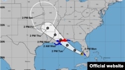 Trayectoria de la tormenta Gordon, según el Centro Nacional de Huracanes de EEUU.