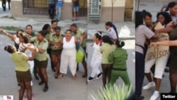 Dama de Blanco de 74 años detenida por la policía política Dama de Blanco de 74 años detenida por la policía política